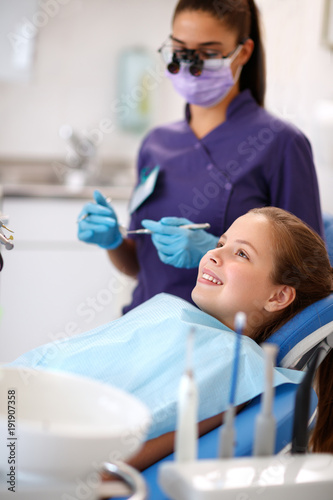 Girl on dental examination