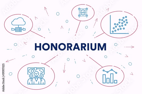 Conceptual business illustration with the words honorarium
