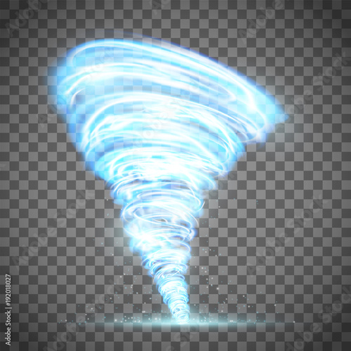 Glowing tornado with lightning