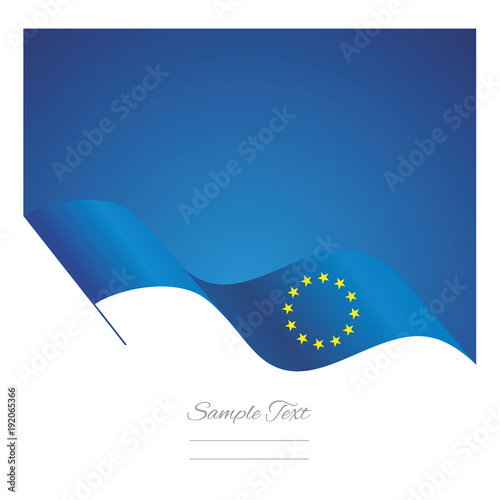 European Union abstract wave flag ribbon vector background