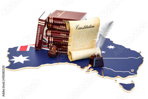 Constitution of Australia concept, 3D rendering