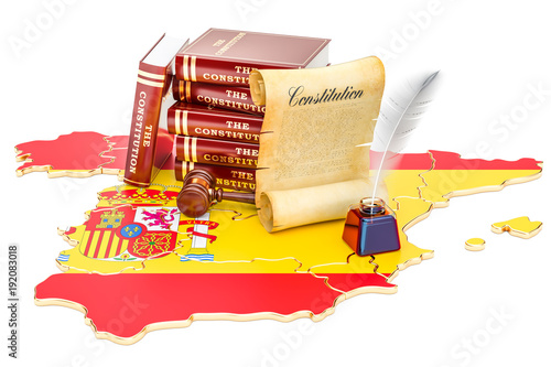 Constitution of Spain concept, 3D rendering