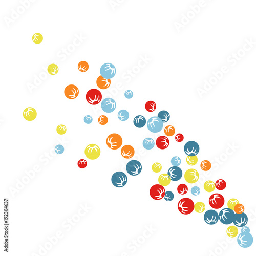 Vector Confetti Background Pattern. Element of design. Colored stylized berries on a black background 