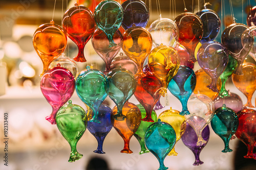 Murano glass figures in a venice shop