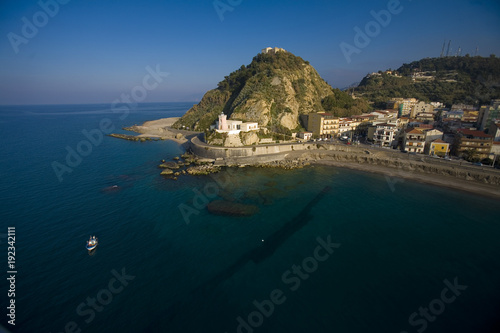 aerial view of the Tyrrhenian Sea at Capo d'Orlando in Sicily