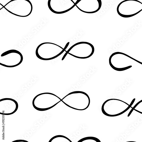 Seamless pattern with infinity symbol.