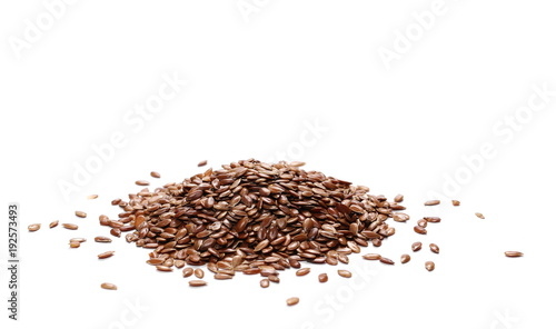 Flaxseed, linseed isolated on white background