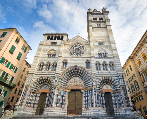 Cathedral and famous in the city center in Genoa Italy, Cattedrale di San Lorenzo