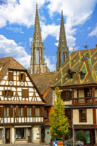 Obernai. Maison typique alsacienne à colombages. Alsace, Bas Rhin