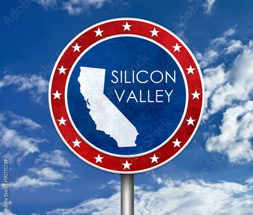 Silicon Valley in California - map illustration