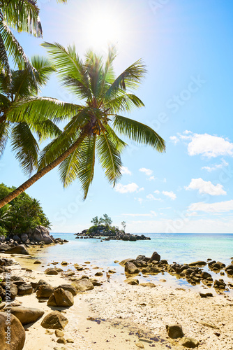 Little granite Mouse island (Ile Souris), Anse Royal beach, island of Mahe, Seychelles, Indian Ocean