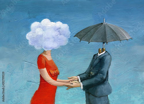 made for each other surrealism illustration love