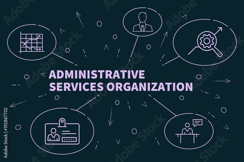 Business illustration showing the concept of administrative services organization
