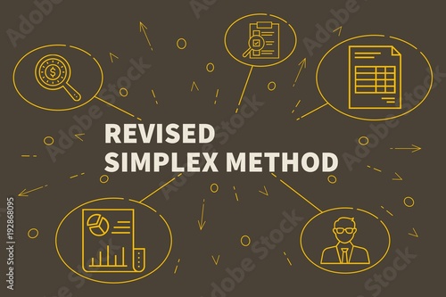 Business illustration showing the concept of revised simplex method