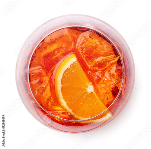 Glass of Aperol spritz cocktail