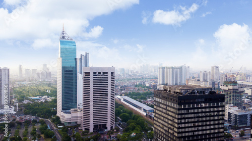 Aerial view of Jakarta modern buildings