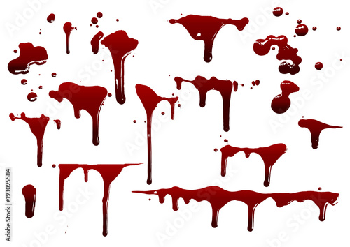 collection various blood or paint splatters,Halloween concept