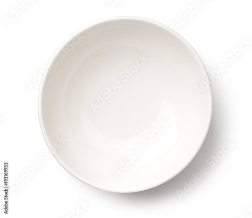 Empty White Bowl Isolated on White Background