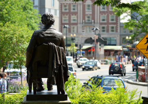 John Harvard Statue in Harvard Square, Cambridge