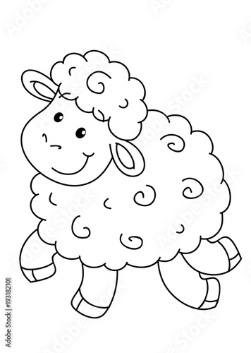coloring book with sheep vector