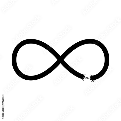 Broken infinity symbol (on white background)