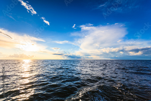 Beautiful seascape evening sea horizon and sky