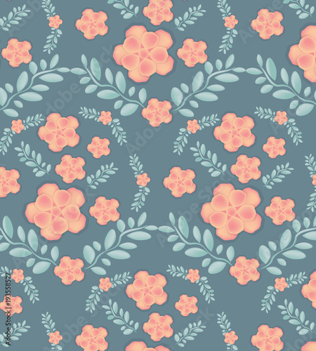  vector seamless pattern flowers and leaves 