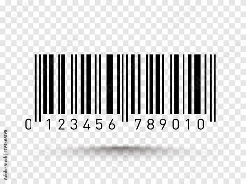 Barcode isolated on transparent background. Vector icon