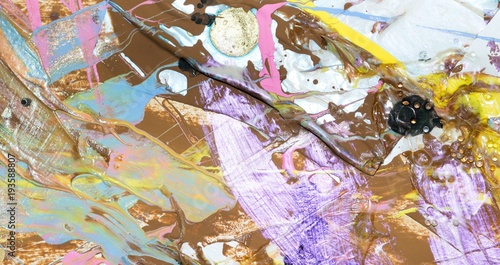 Textur eines Gemäldes mit Acryl und Gouache-Farben, Hintergrund
