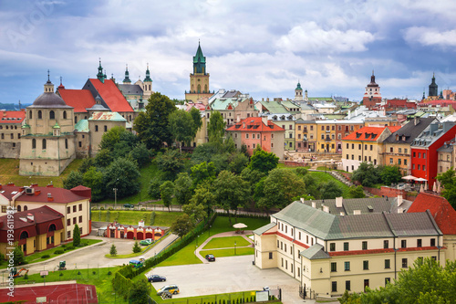 Architecture of the old town in Lublin, Poland