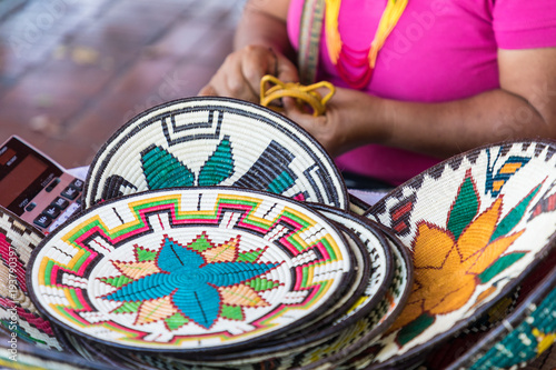 Street stall with hand-made souvenirs from Panama city