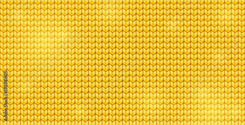 Gold realistic knit texture vector pattern.