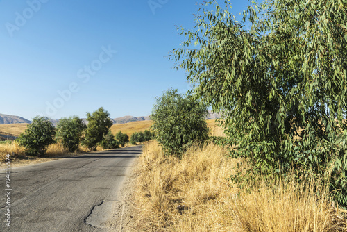 Farm fields near Corleone in Sicily, Italy