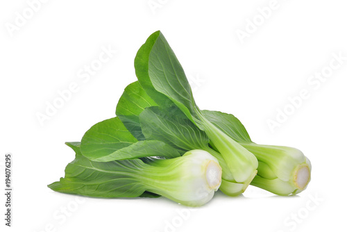 fresh green bok choy (chinese cabbage) isolated on white background