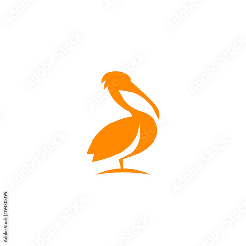 Graphic logo vector pelican minimalist simple abstract