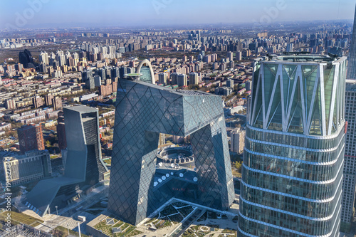 World Trade Center CCTV Towers Skyscrapers Guamao District Beijing China