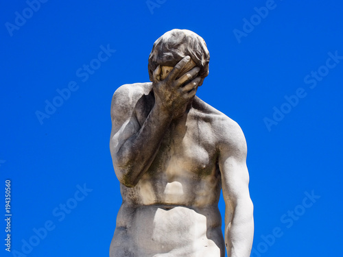 Facepalm (Statue of Cain, by Henri Vidal, Jardin des Tuileries, Paris)