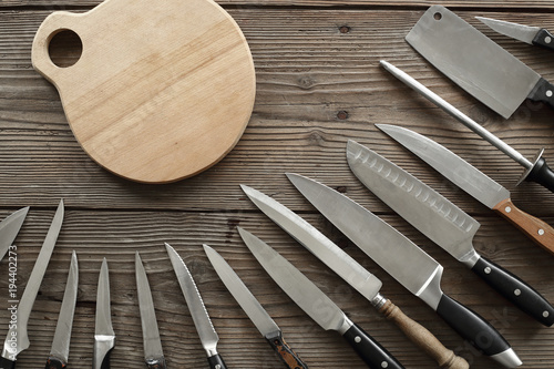 various kitchen knives