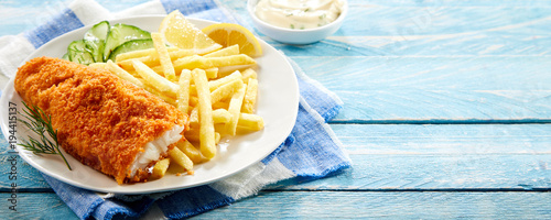 Crumbed deep fried fillet of cod