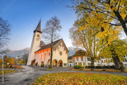 Old catholic church in interlaken , switzerland