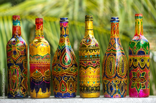 Glass Painted Bottles