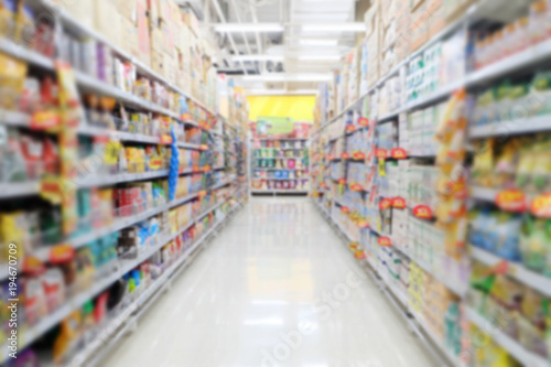 Blur supermarket background in shopping mall