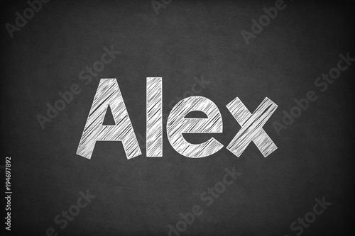 Alex on Textured Blackboard.