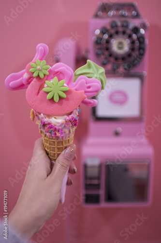 Pink ice cream