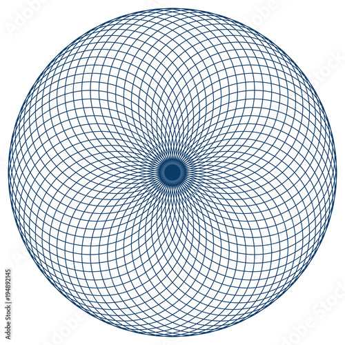 Sacred geometry vector illustration: Torus Yantra, known as Hypnotic Eye. Torus Yantra is a basic element made by circles and Seed or Flower of Life symbol.