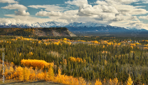 View of Wrangell - St. Elias mountains from Glenn HWY, Alaska