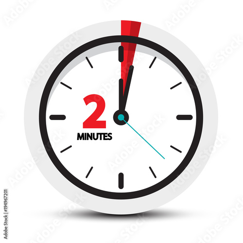 Two Minutes Clock Symbol. Vector 2 Minute Vector Icon.