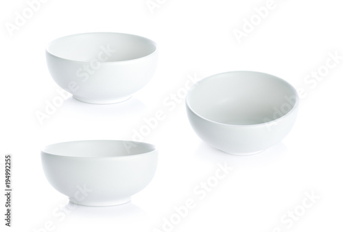 White bowl on white background