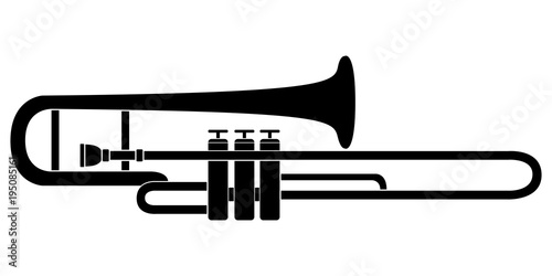 Isolated trombone icon. Musical instrument