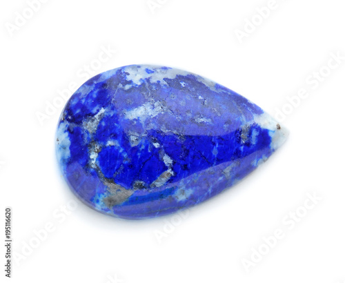 Natural lapis lazuli for jewellery on white background